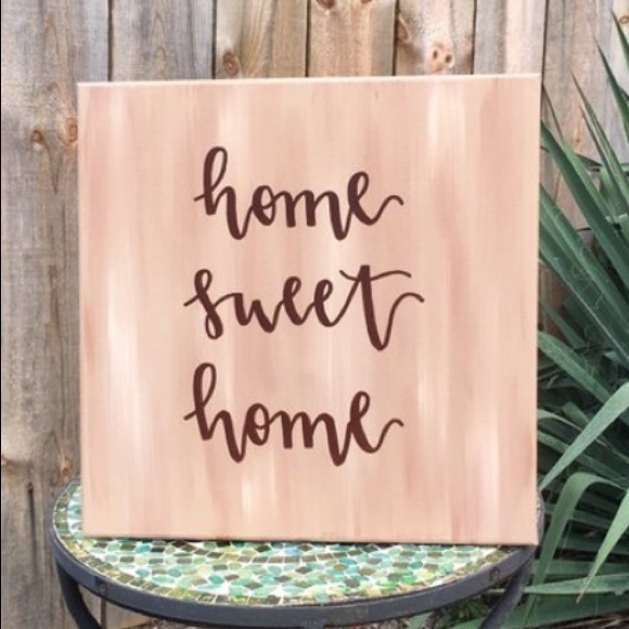 Calligraphy Home Sweet Home Canvas Home Decor - Picture 2 of 4